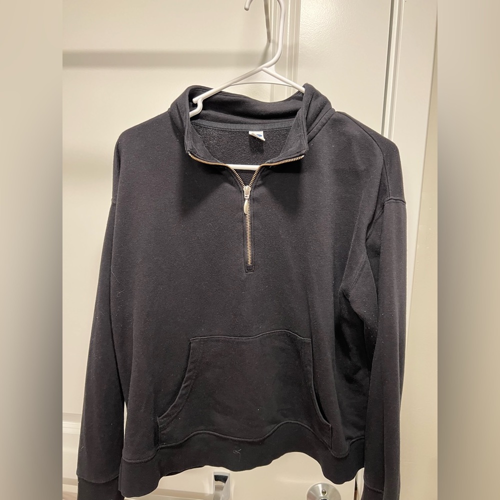 Black Quarter Zip Sweatshirt